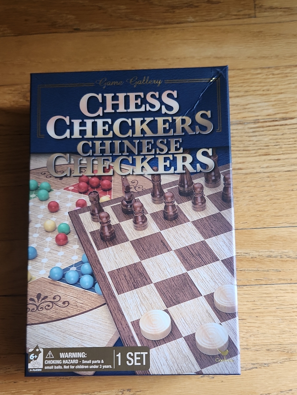 Gallery Chess Checkers Chinese Checkers Game Set - Blue